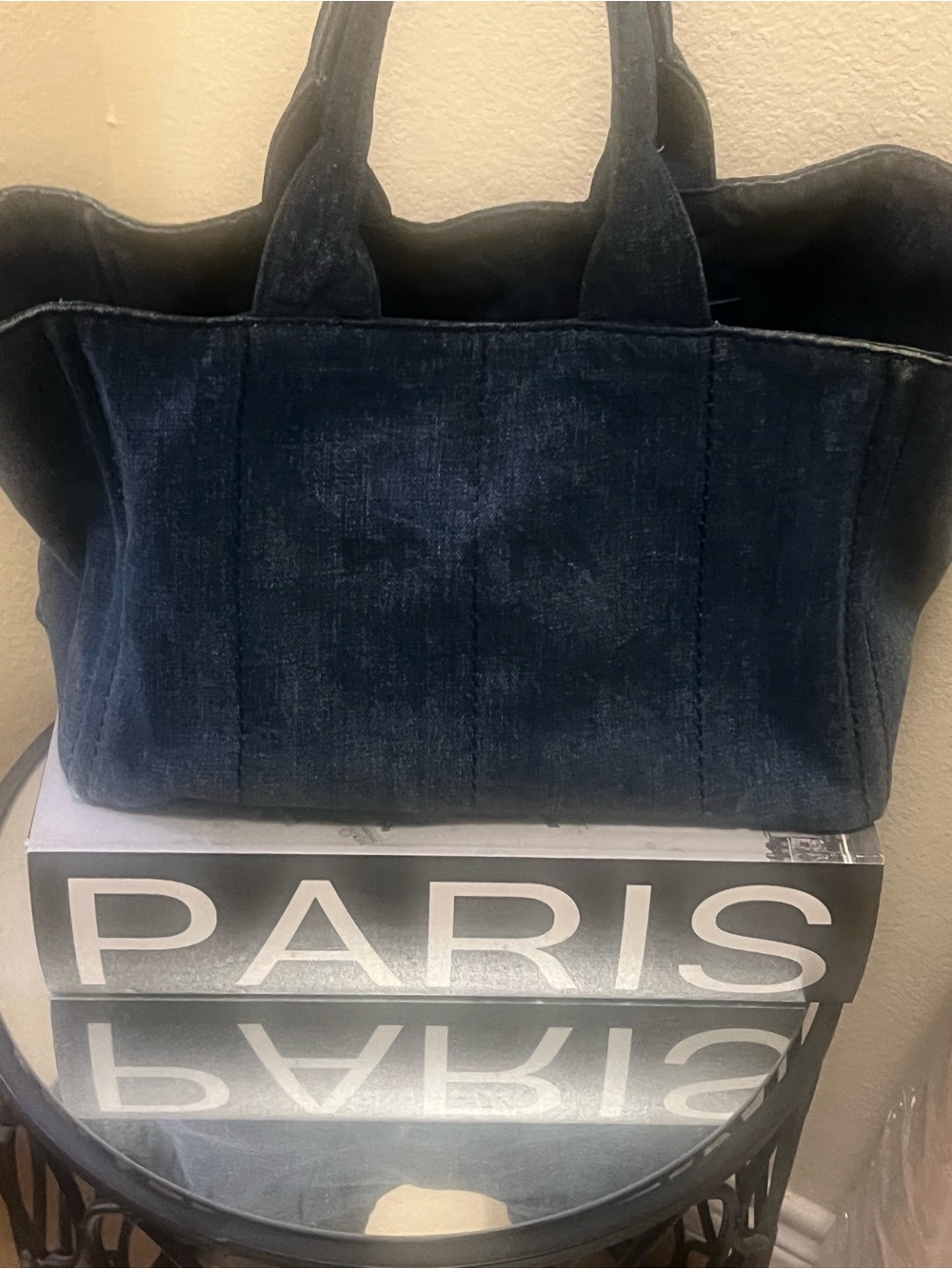 Authentic Dark Denim Prada Canapa